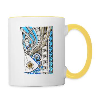 Tahitian Kanu Vaa - Tasse zweifarbig - Weiß/Gelb - Rechts