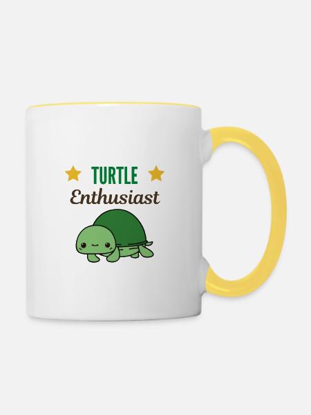 Schildkröten-Enthusiast - Tasse zweifarbig - Weiß/Gelb