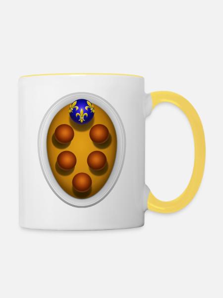 Armoiries des Médicis - Mug contrasté - blanc/jaune