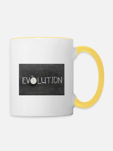 Evolution - Tasse zweifarbig - Weiß/Gelb