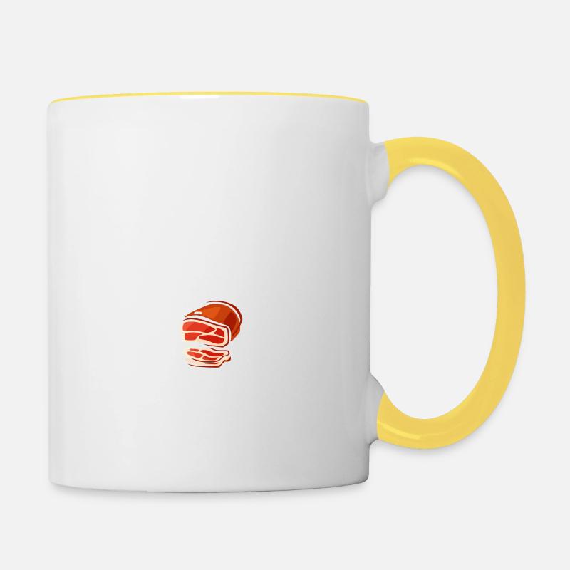 J'peux pas j'mange du jambon - Mug contrasté - blanc/jaune
