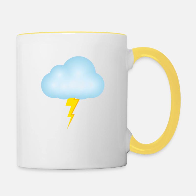 "Thundering Cloud" - Contrasting Mug - white/yellow