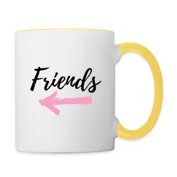 Best Friends / Besties / Rosa - Contrasting Mug - white/yellow - Right