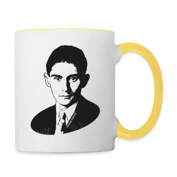 Franz Kafka | Literatur-Weltmeister Herr K. - Tasse zweifarbig - Weiß/Gelb - Rechts