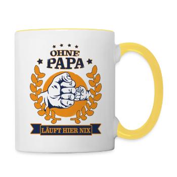 Bester Papa - Tasse zweifarbig - Weiß/Gelb - Rechts