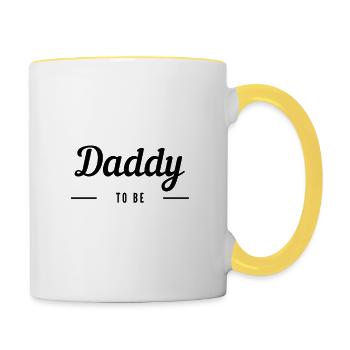 Daddy to be / expectant father / babyshower - Contrasting Mug - white/yellow - Right