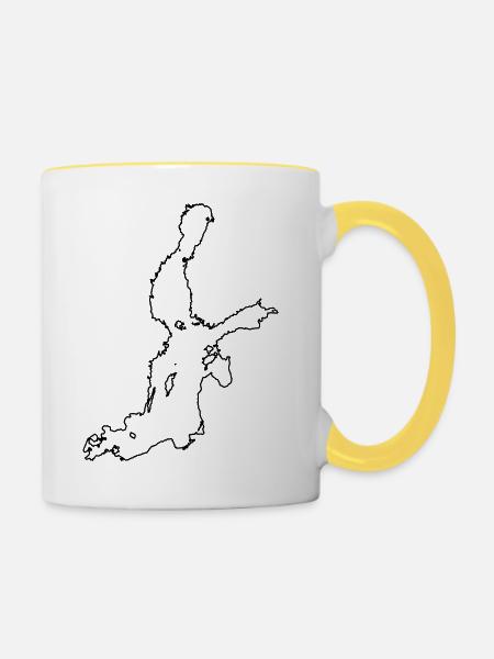 Ostsee Umriss - Tasse zweifarbig - Weiß/Gelb