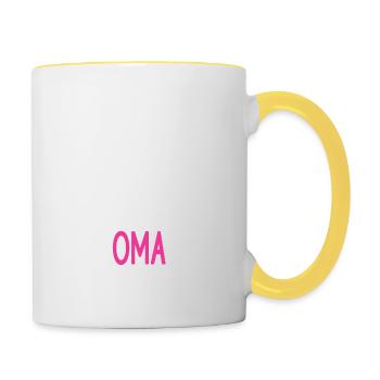 So sieht eine richtig coole Oma aus - Tasse zweifarbig - Weiß/Gelb - Rechts
