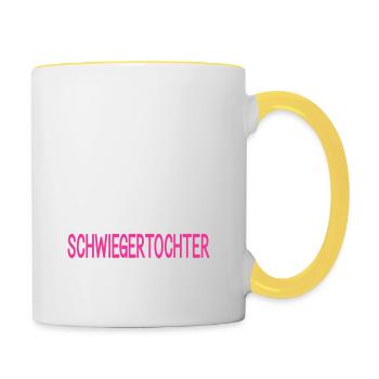 So sieht eine richtig coole Schwiegertochter aus - Tasse zweifarbig - Weiß/Gelb - Rechts