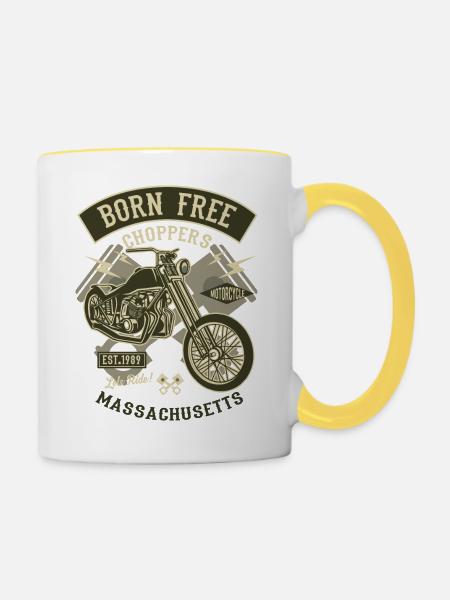 Hubschrauber - Tasse zweifarbig - Weiß/Gelb