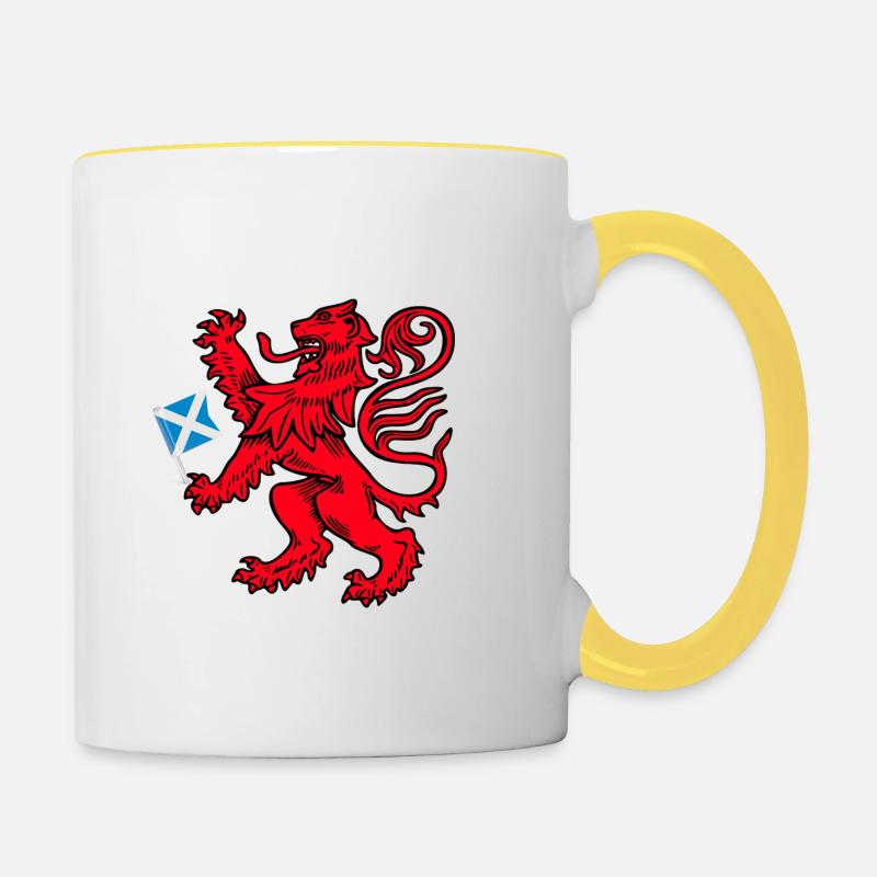 Fabriqué en Écosse - Mug contrasté - blanc/jaune