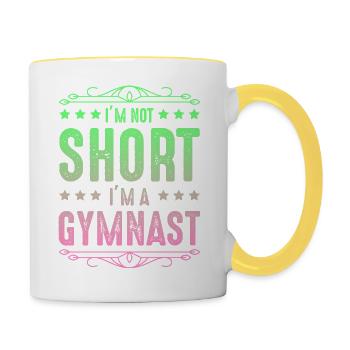 Gymnastics sport saying - Contrasting Mug - white/yellow - Right