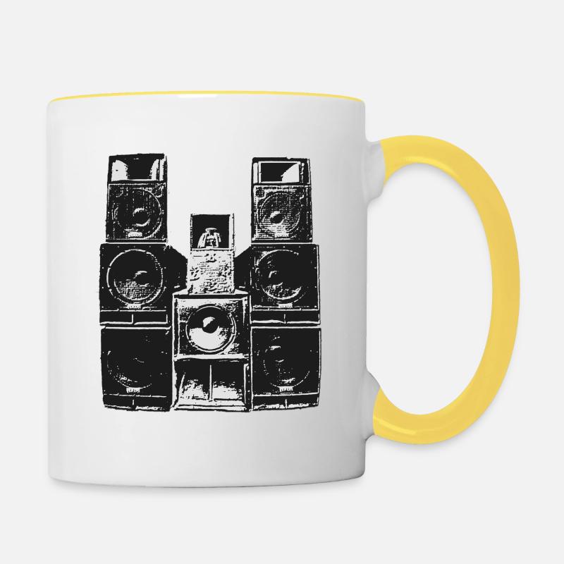 soundsystem - Tasse zweifarbig - Weiß/Gelb