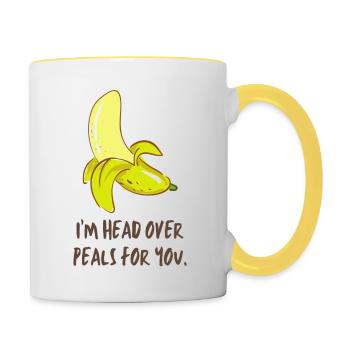 Je suis fou pour vous | Cadeau de Saint-Valentin amusant - Mug contrasté - blanc/jaune - Droite