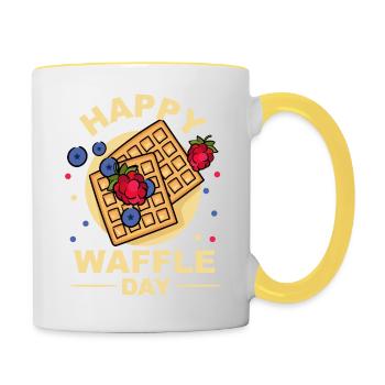 Waffle Day - Contrasting Mug - white/yellow - Right
