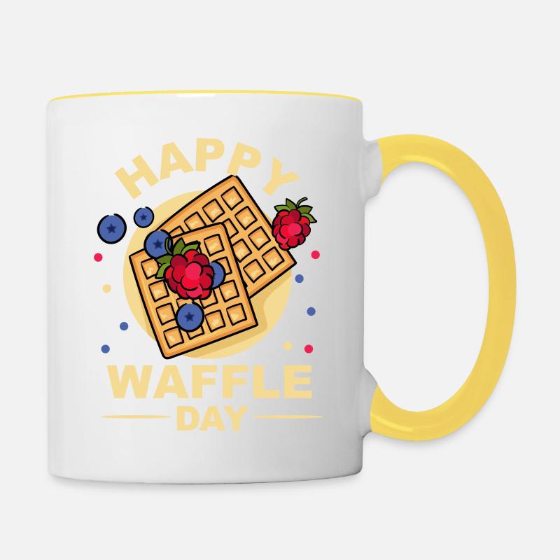 Waffle Day - Contrasting Mug - white/yellow