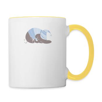 T-shirt j'peux pas j'suis en pyjama - Mug contrasté - blanc/jaune - Droite