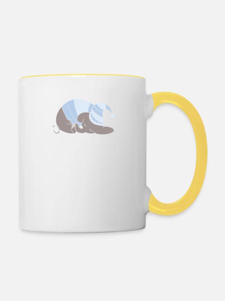 T-shirt j'peux pas j'suis en pyjama - Mug contrasté - blanc/jaune