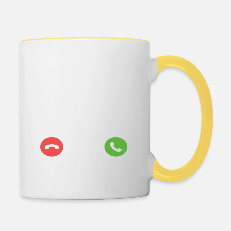 Mon Cheval m'appelle faut que j'y aille - Mug contrasté - blanc/jaune