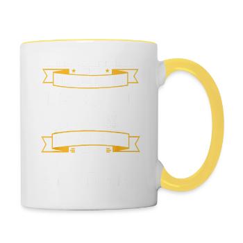 Frisbee Geschenk Ich bin ein Papa und Liebe Disc Golf - Tasse zweifarbig - Weiß/Gelb - Rechts