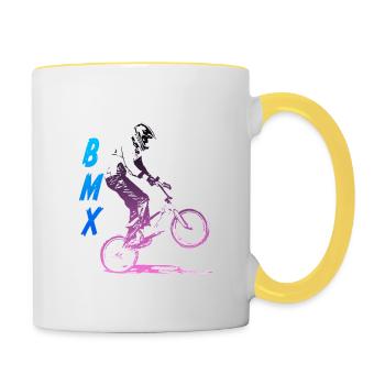 bmx - Mug contrasté - blanc/jaune - Droite