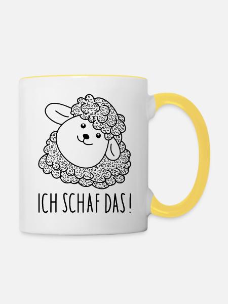 Schaf Optimismus - Tasse zweifarbig - Weiß/Gelb
