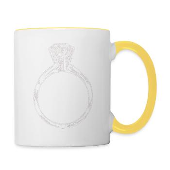 Alliance Mariages Idée cadeau Amour Idée diamant - Mug contrasté - blanc/jaune - Droite