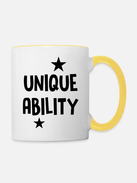 Einzigartige Fähigkeit - Tasse zweifarbig - Weiß/Gelb