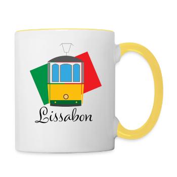 Lissabon - Tasse zweifarbig - Weiß/Gelb - Rechts
