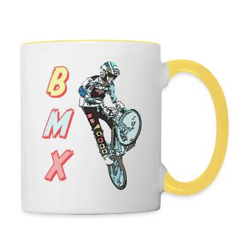 bmx - Mug contrasté - blanc/jaune - Droite