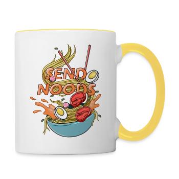 Envoyer des nouilles Ramen - Mug contrasté - blanc/jaune - Droite