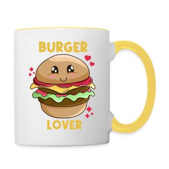 Burger Lover - Mug contrasté - blanc/jaune - Droite