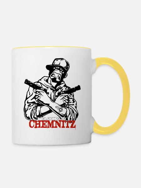 Chemnitz - Tasse zweifarbig - Weiß/Gelb