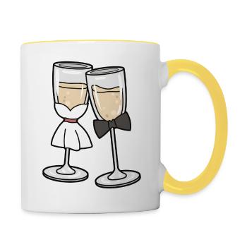 blockedTitle - Mug contrasté - blanc/jaune - Droite