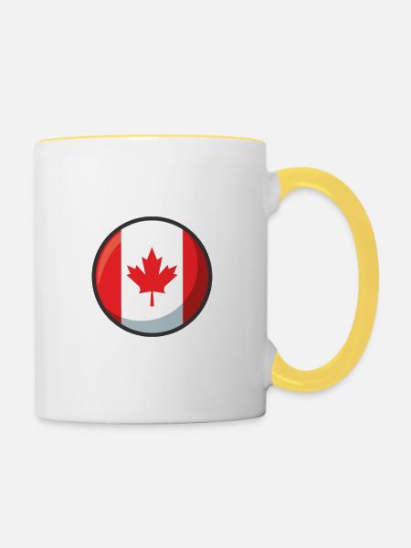 Idée de cadeaux de Montréal Canada - Mug contrasté - blanc/jaune
