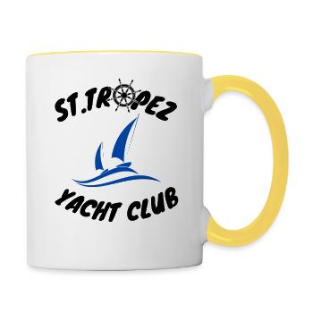 St Tropez Yacht Club - Mug contrasté - blanc/jaune - Droite