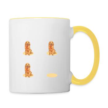 Éducation Chien Entraînement Du Golden Retriever - Mug contrasté - blanc/jaune - Droite