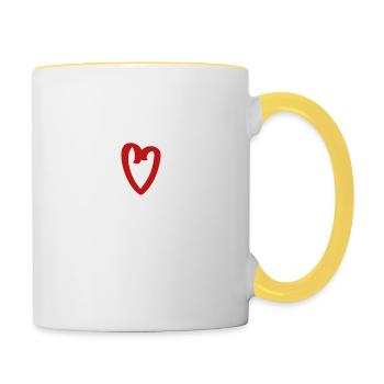 I love heart trippy stuff funny saying - Contrasting Mug - white/yellow - Right