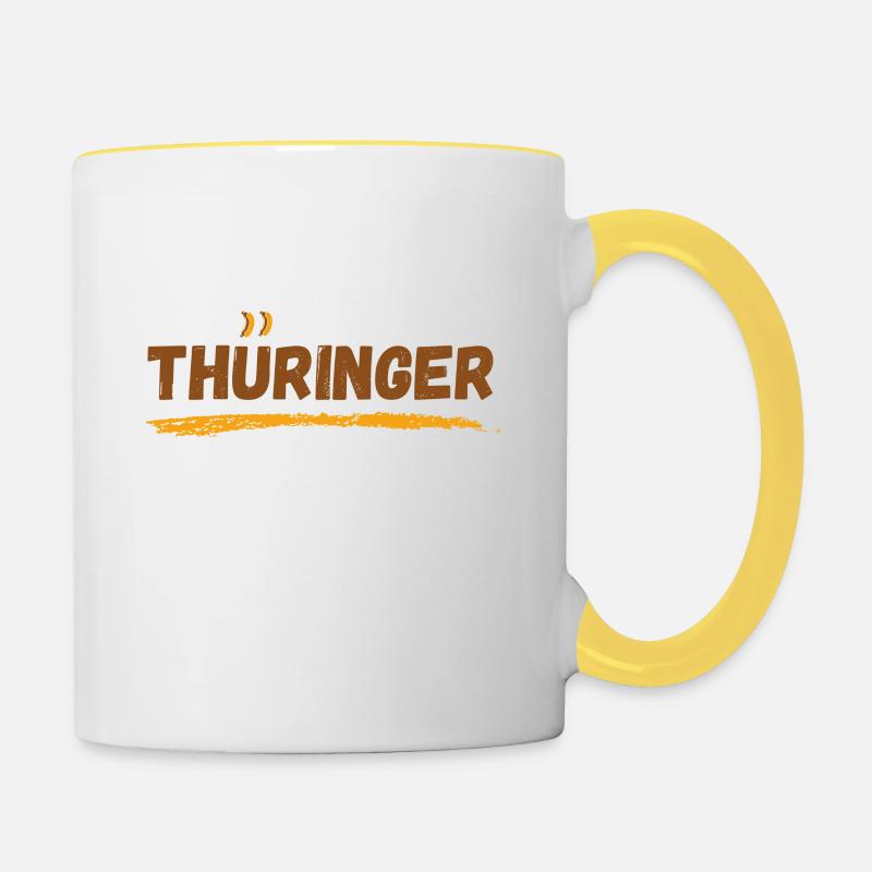 Thüringer Bratwurst Thüringen Ostdeutschland - Tasse zweifarbig - Weiß/Gelb