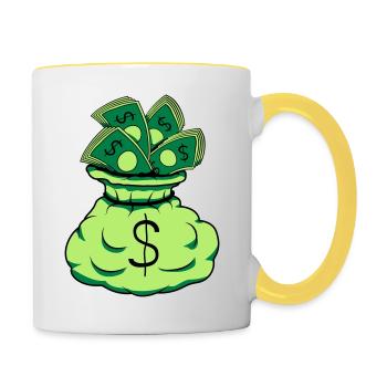 Money Sack Notes - Contrasting Mug - white/yellow - Right