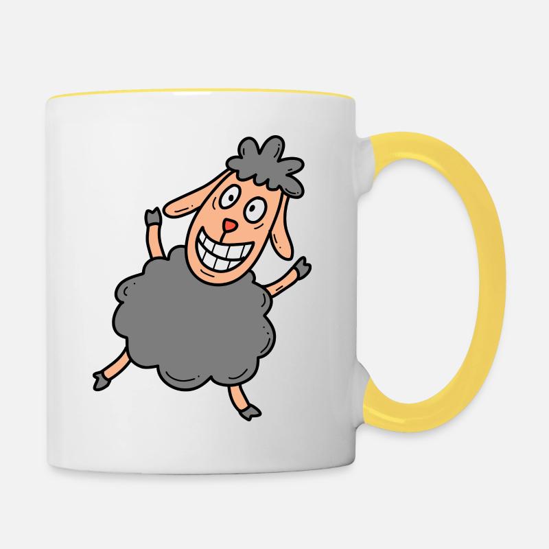 Mouton noir - Mug contrasté - blanc/jaune