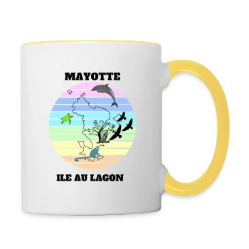 LANDSCAPE OF MAYOTTE - Contrasting Mug - white/yellow - Right