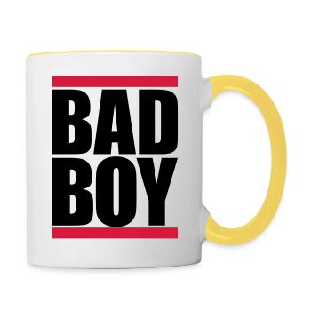 Balken Bad Boy - Tasse zweifarbig - Weiß/Gelb - Rechts