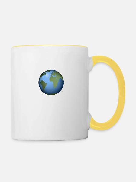 Aidez moi à Sauver la planète - Mug contrasté - blanc/jaune