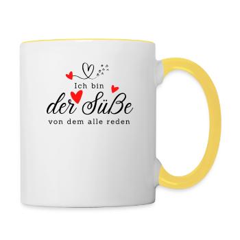 Baby - Geschenkidee Muttertag Vatertag Weihnachten - Tasse zweifarbig - Weiß/Gelb - Rechts