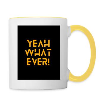 Text design - Contrasting Mug - white/yellow - Right