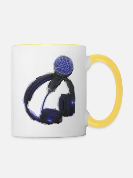 TOMZOFF Radio DJ - Tasse zweifarbig - Weiß/Gelb