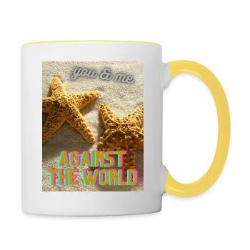 You and Me Against the World - Contrasting Mug - white/yellow - Right