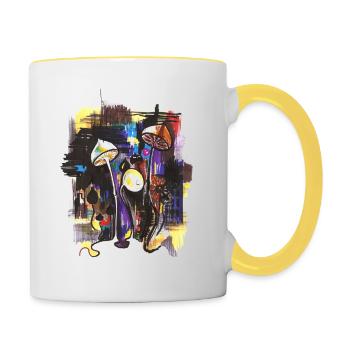 Everything is interconnected - Contrasting Mug - white/yellow - Right