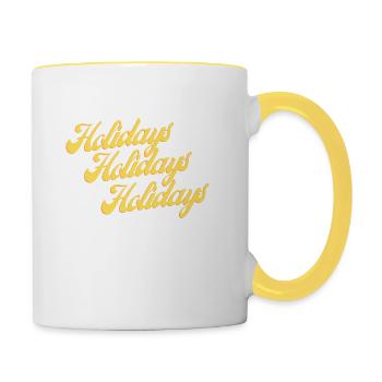 Ferien - Tasse zweifarbig - Weiß/Gelb - Rechts